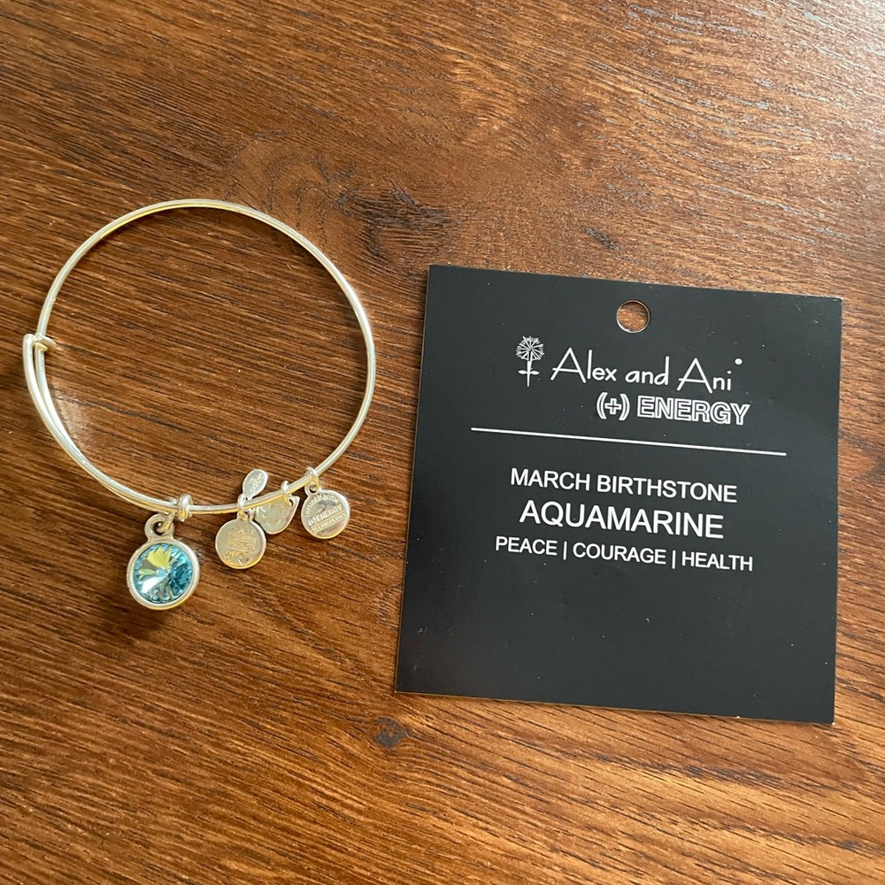 Alex and Ani March Birthstone (Aquamarine) Bracelet